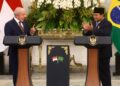 Lula da Silva y Prabowo Subianto en una conferencia de prensa. Foto: ADI WEDA/EFE/EPA.