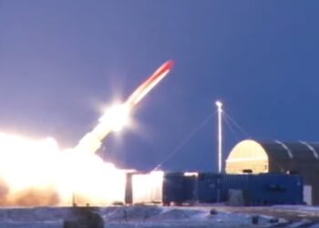 Captura de pantalla del lanzamiento del 9M730 Burevestnik.