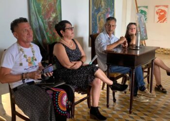 Comité organizador de Iberoarte 2025, en Holguín. Foto: Christian Escalona /periódico !Ahora!