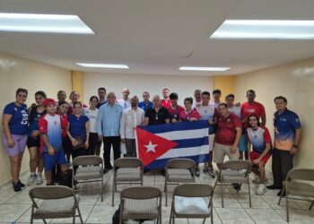 Equipo cubano de tiro deportivo que participó en clasificatorio en El Salvador. Foto: X/Embajada de Cuba  en El Salvador.