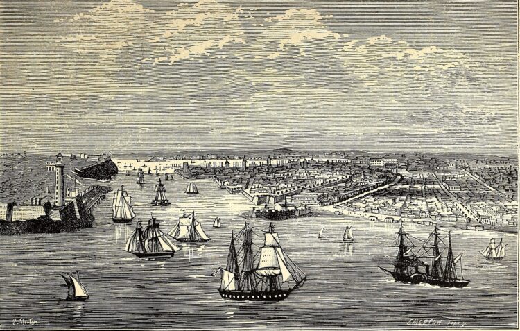 Canal de entrada a la bahía de La Habana y vista panorámica de la ciudad. Foto: Tomada de "La isla de Cuba".