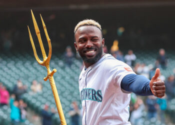 Randy Arozarena durante un partido en la temporada 2025 de MLB. Foto: seattle Mariners.