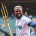 Randy Arozarena durante un partido en la temporada 2025 de MLB. Foto: seattle Mariners.