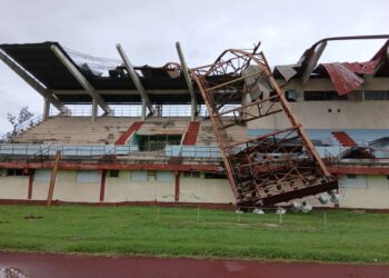 Daños de Melissa en instalaciones deportivas de Santiago de Cuba. Foto: Brita Garcia Alberteris