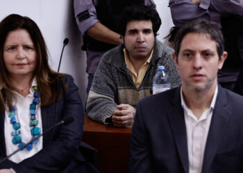 Fernando Sabag Montiel (c), es uno de los imputados por el intento de asesinato a Cristina Fernández. Foto: EFE/Juan Ignacio Roncoroni