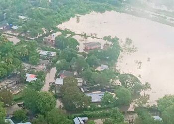 Vista de zonas afectadas en los municipios de Río Cauto y Cauto Cristo. Foto: Instituto Nacional de Recursos Hidráulicos.