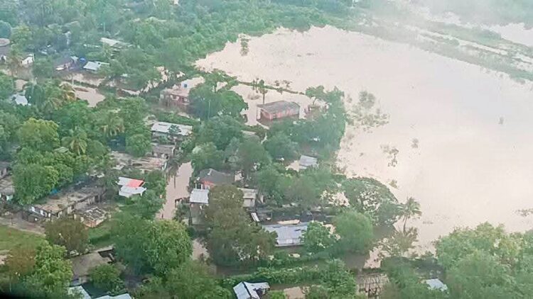 Vista de zonas afectadas en los municipios de Río Cauto y Cauto Cristo. Foto: Instituto Nacional de Recursos Hidráulicos.