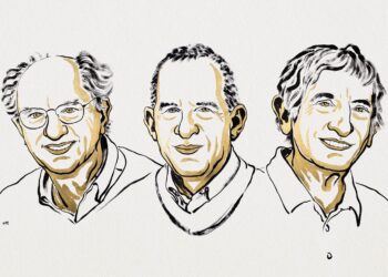 Clarke, Devoret y Martinis. Foto: nobelprize.org