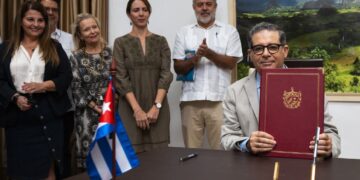 El Coordinador residente Francisco Pichón tras la firma del nuevo Marco de Cooperación. Foto: SNU Cuba.