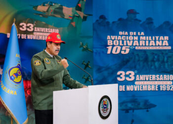 El presidente de Venezuela, Nicolás Maduro, en un acto por el 105 aniversario de la Aviación Militar Bolivariana, Foto: EFE/ Palacio de Miraflores