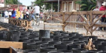 El accidente tuvo lugar en unos sacos de los llamados morteros, en un sitio destinado a la explosión de los fuegos artificiales. Foto: Facebook/Escambray.