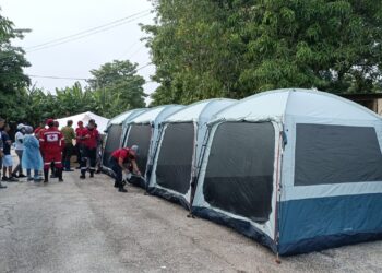 Hospital de campaña donado por la India y ubicado en el municipio granmense de Río Cauto tras el paso del huracán Melissa. Foto: Radio Bayamo / Facebook / Archivo.