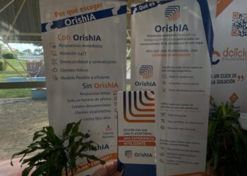 OrishIA, la plataforma de IA que pretende transoformar la atención al cliente en Cuba, fue lanzada en la Feria Internacional de La Habana. Foto: Facebook/DClick Soluciones.
