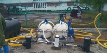 Una de las plantas potabilizadoras quedó instalada en Río Cauto. Foto: Unicef.org.