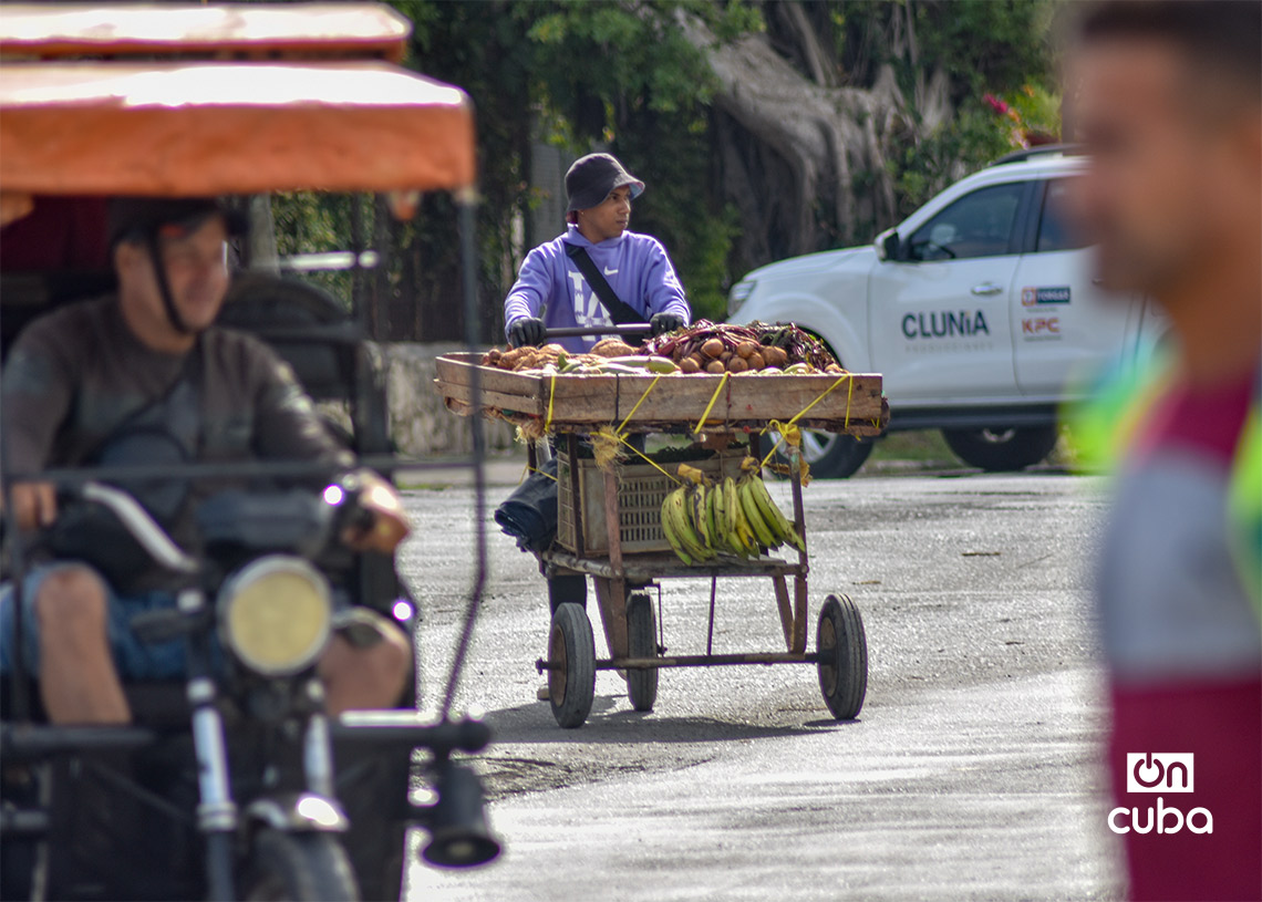 Vendedor ambulante (carretillero) de productos agrícolas en La Habana. Foto: Otmaro Rodríguez
