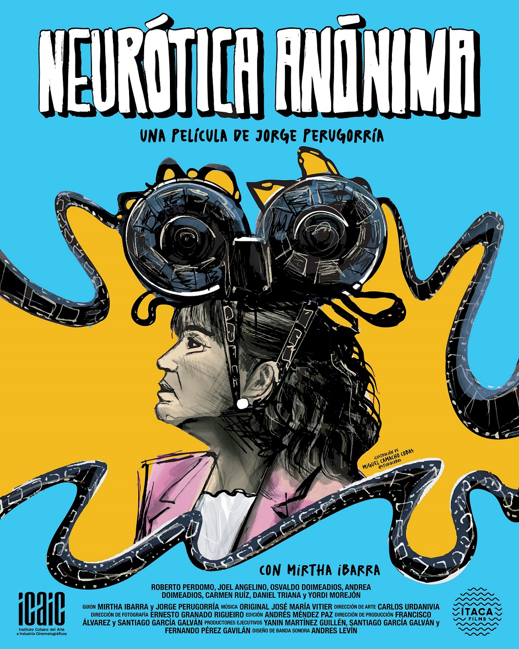 Poster for the world premiere of “Neurótica anónima.” Illustration: Miguel Camacho Cobas. 