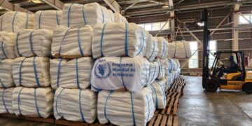 Donativo de arroz del Gobierno de Corea del Sur a Cuba, llegado el 24 de diciembre de 2025. Foto: Tomada del perfil en Facebook del Sistema de Naciones Unidas en Cuba.