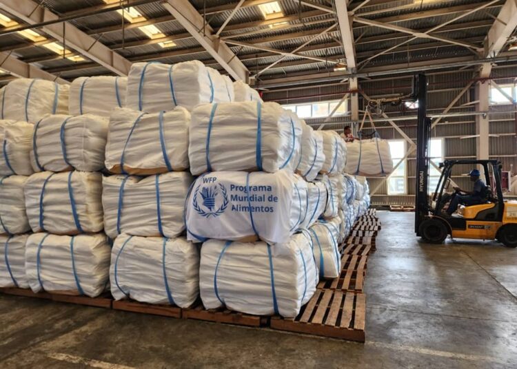 Donativo de arroz del Gobierno de Corea del Sur a Cuba, llegado el 24 de diciembre de 2025. Foto: Tomada del perfil en Facebook del Sistema de Naciones Unidas en Cuba.