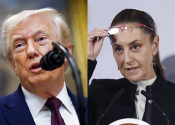 Donald Trump y Claudia Sheinbaum. Fotomontaje a partir de fotos de EFE.