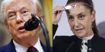 Donald Trump y Claudia Sheinbaum. Fotomontaje a partir de fotos de EFE.