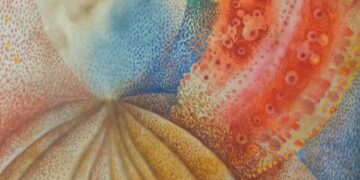 S/t., 2024. Acuarela sobre papel de arroz, 24 x 27 cm. (Detalle)