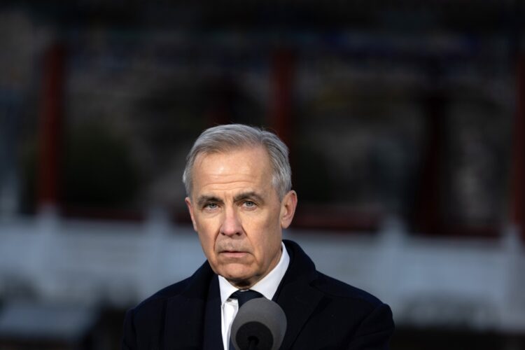 Mark Carney durante una conferencia de prensa en China, el 16 de enero. Foto: JESSICA LEE/EFE/EPA.