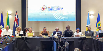 Reunión del Consejo Comunitario de Ministros como parte de la cumbre anual de la Caricom, en Basseterre, San Cristóbal y Nieves. Foto: Caricom / EFE.