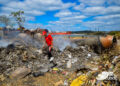 Quema de basura en depósito de desechos sólidos en Regla. Foto: Otmaro Rodríguez.