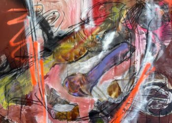 “Arturito”, 2025. Técnica mixta sobre lienzo, 140 x 130 cm.