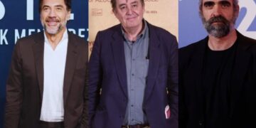 Javier Bardem, Luis García Montero y Luis Tosar entre los firmantes. Collage a partir de fotos de EFE.