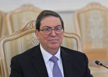 Bruno Rodríguez durante su paso por Moscú, días antes de asistir al Consejo de Derechos Humanos de la ONU. Foto: Héctor Retamal/EFE.