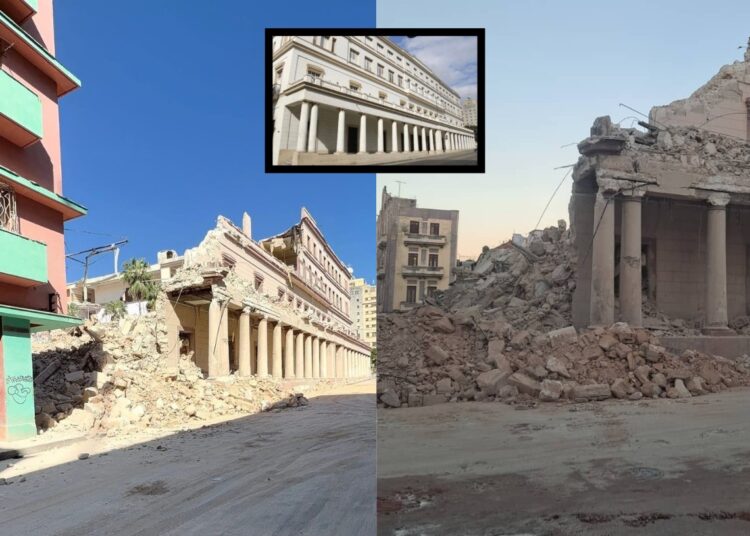 Un nuevo derrumbe hacia la calle Maloja.