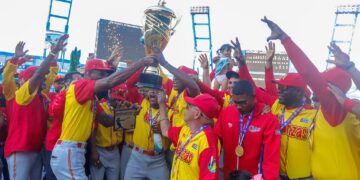 Los Cocodrilos de Matanzas celebran su título en la 64 Serie Nacional de Béisbol. Foto: Tomada del perfil de Facebook JIT Deporte Cubano.