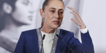 Claudia Sheinbaum en una rueda de prensa. Foto: Isaac Esquivel/EFE.