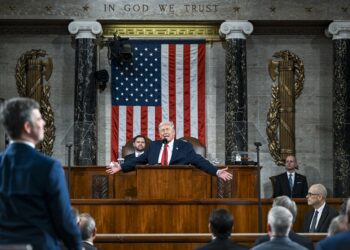 Trump en el discurso sobre el Estado de la Unión. Foto: KENNY HOLSTON/EFE/EPA/ POOL.