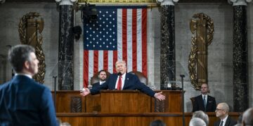 Trump en el discurso sobre el Estado de la Unión. Foto: KENNY HOLSTON/EFE/EPA/ POOL.