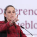 La presidenta de México, Claudia Sheinbaum, durante una rueda de prensa. Foto: Mario Guzmán / EFE.