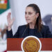 La presidenta de México, Claudia Sheinbaum, durante una rueda de prensa en Palacio Nacional de la Ciudad de México, el 16 de marzo de 2026. Foto: Isaac Esquivel / EFE.
