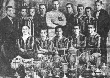 Plantel del Galicia Sporting Club, sobresaliente equipo de fútbol de origen gallego en Nueva York. Foto: Tomada de la revista Céltiga, 25 de agosto de 1926.