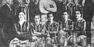 Plantel del Galicia Sporting Club, sobresaliente equipo de fútbol de origen gallego en Nueva York. Foto: Tomada de la revista Céltiga, 25 de agosto de 1926.