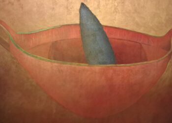 “Lluvia dorada”, 2025. Mixta sobre lienzo, 200 x 250 cm.