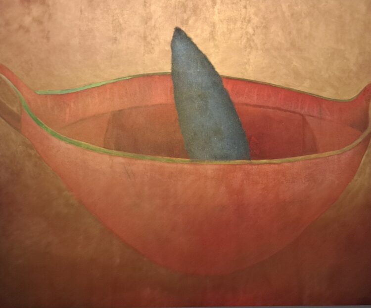 “Lluvia dorada”, 2025. Mixta sobre lienzo, 200 x 250 cm.