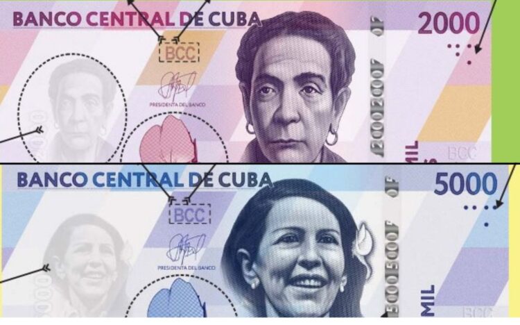 Nuevas denominaciones de billetes en Cuba (2000 y 5000) comenzarán a circular a partir del 1 de abril de 2026. Foto: Tomadas del BCC.