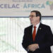Bruno Rodríguez, llega al encuentro de los países de la Comunidad de Estados Latinoamericanos y Caribeños (Celac) y el Foro de Alto Nivel CelacÁfrica este sábado, en Bogotá. Foto:  Mauricio Dueñas Castañeda/EFE.