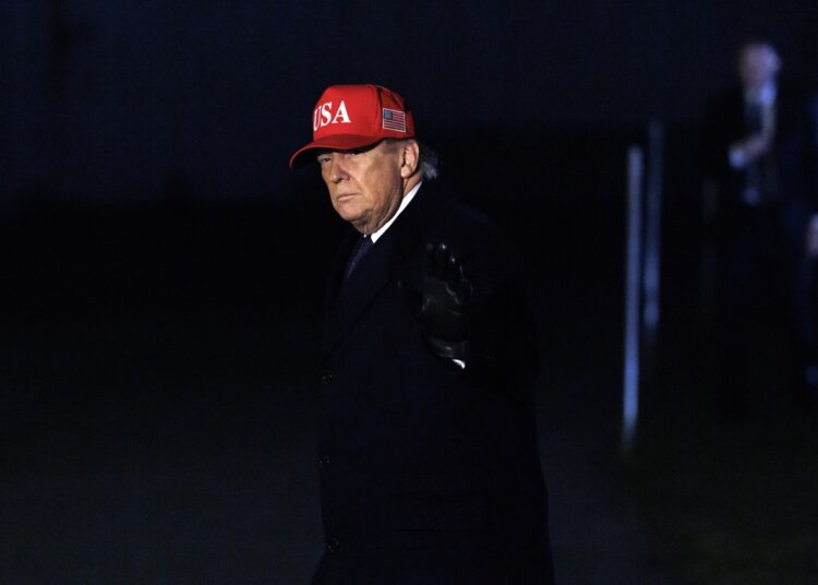 Donald Trump llega a la Casa Blanca el 1 de marzo de 2026. Foto: EFE/EPA/WILL OLIVER.