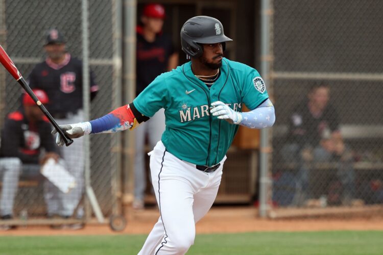 El jardinero Lázaro Montes no estará con los Marineros de Seattle en el Opening Day de la temporada 2026. Foto: Bill Mitchel / baseballamerica.com / Archivo.