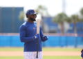 Luis Robert Jr. en el campamento de los Mets de Nueva York. Foto: X @Mets