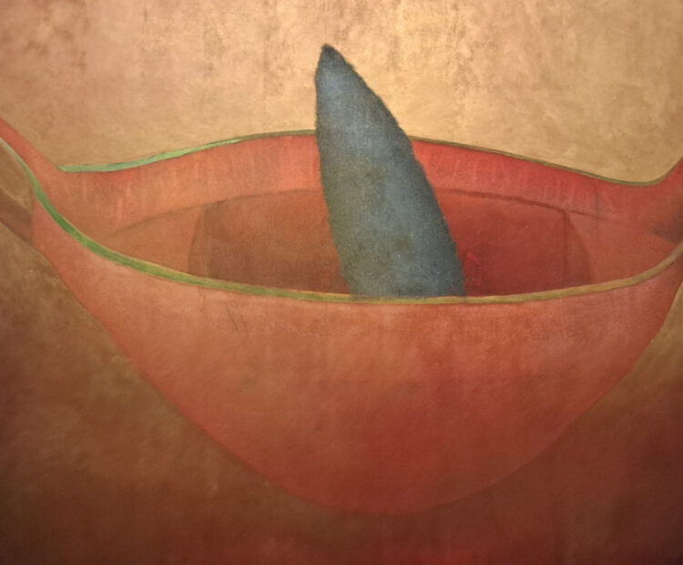 “Lluvia dorada”, 2025. Mixta sobre lienzo, 200 x 250 cm.