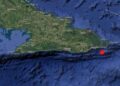 Sismo ocurrido al sureste de Imías, Guantánamo, en la madrugada del 6 de marzo de 2026. Mapa tomado del perfil de Facebook del Dr. Enrique Diego Arango Arias.