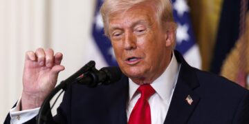 El presidente de Estados Unidos, Donald Trump, habla durante un evento en la Casa Blanca. Foto: Will Oliver / EFE / EPA.
